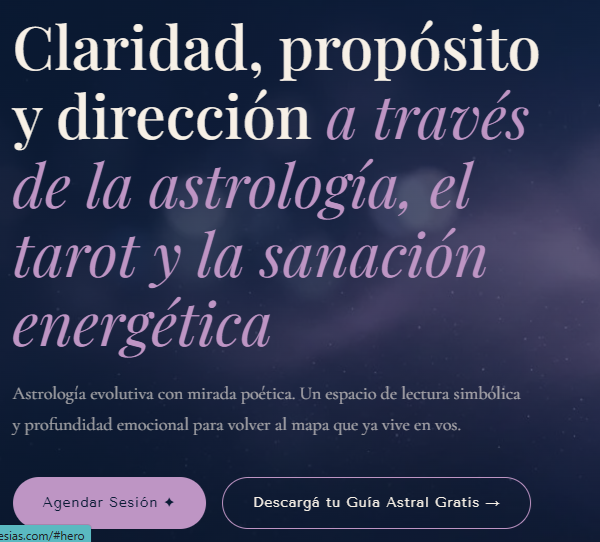 landing de servicios astrología y tarot